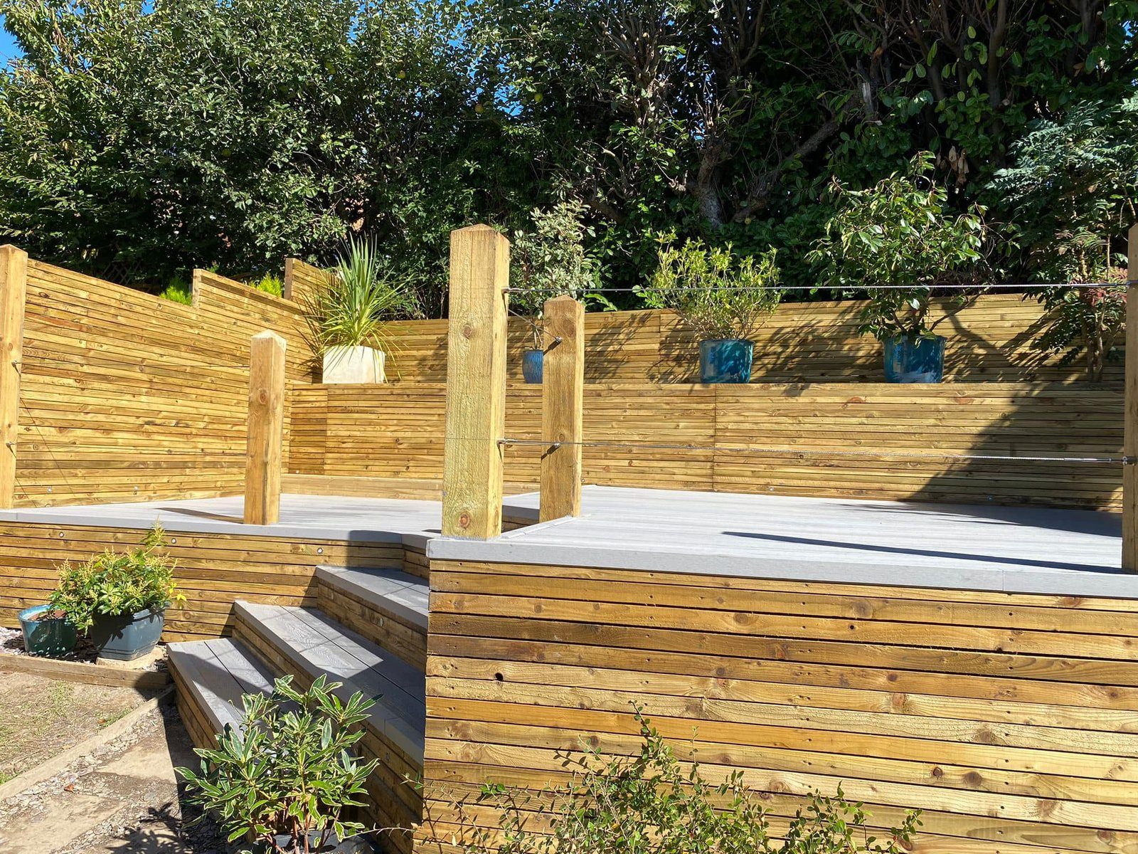 Garden decking installation